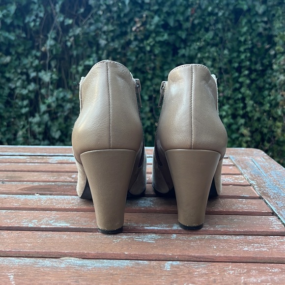 Gianna Bini Leather and Suede Ankle High Heel Booties - Picture 2 of 8